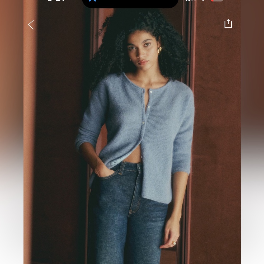 Sezane gaspard cardigan small vintage blue